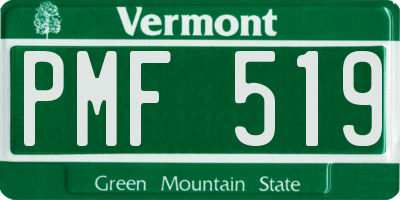 VT license plate PMF519