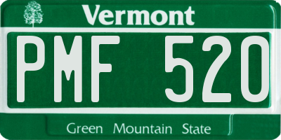 VT license plate PMF520