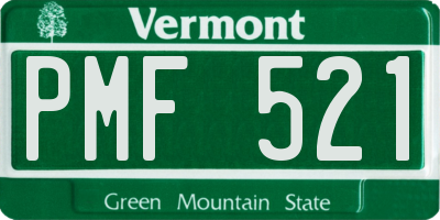 VT license plate PMF521