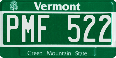 VT license plate PMF522