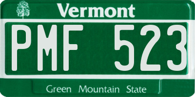 VT license plate PMF523