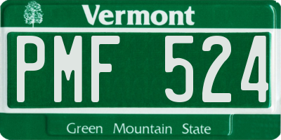 VT license plate PMF524