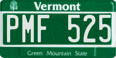VT license plate PMF525
