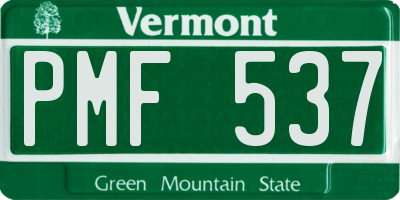 VT license plate PMF537