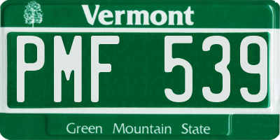 VT license plate PMF539