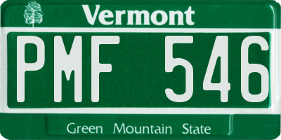 VT license plate PMF546