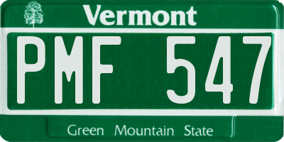 VT license plate PMF547
