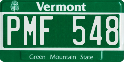 VT license plate PMF548