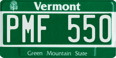 VT license plate PMF550