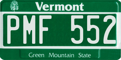 VT license plate PMF552
