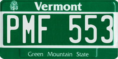 VT license plate PMF553
