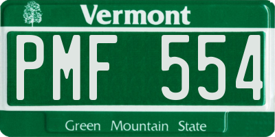 VT license plate PMF554