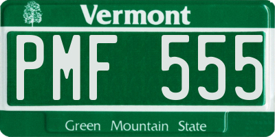 VT license plate PMF555