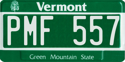 VT license plate PMF557