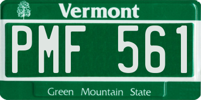 VT license plate PMF561