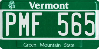 VT license plate PMF565