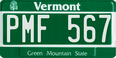 VT license plate PMF567