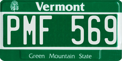 VT license plate PMF569