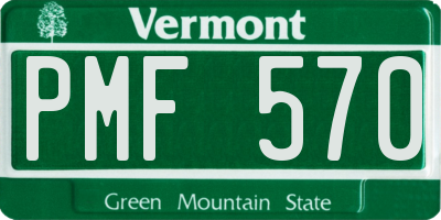 VT license plate PMF570