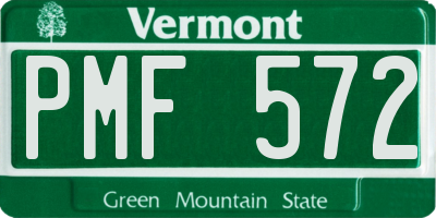 VT license plate PMF572