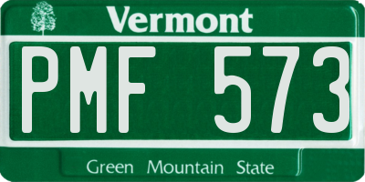 VT license plate PMF573