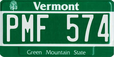 VT license plate PMF574