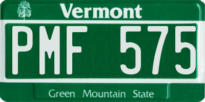VT license plate PMF575