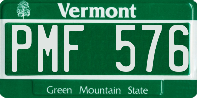 VT license plate PMF576