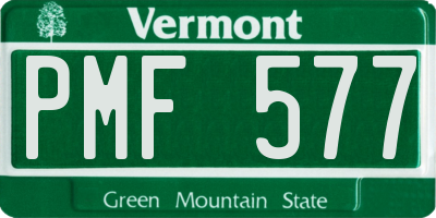 VT license plate PMF577
