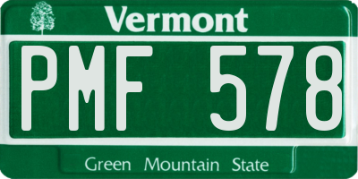 VT license plate PMF578