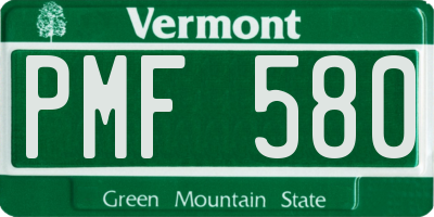 VT license plate PMF580