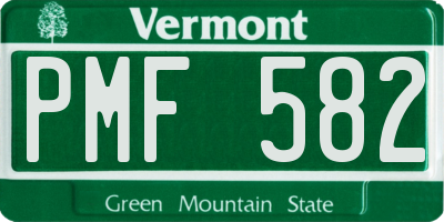 VT license plate PMF582