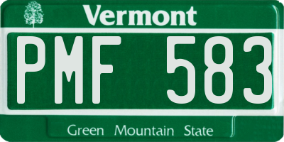 VT license plate PMF583