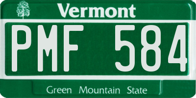 VT license plate PMF584