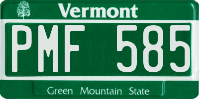 VT license plate PMF585