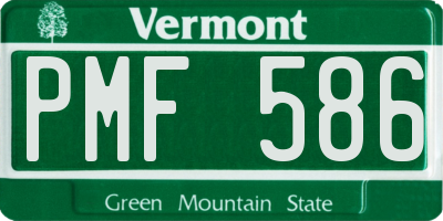 VT license plate PMF586