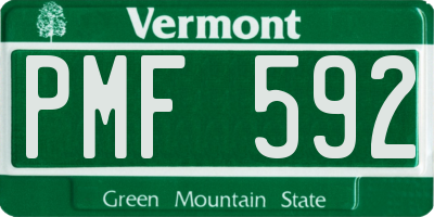VT license plate PMF592