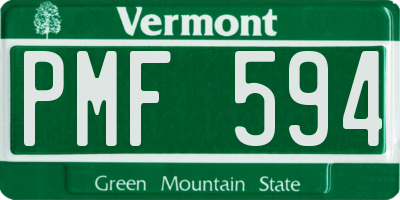 VT license plate PMF594