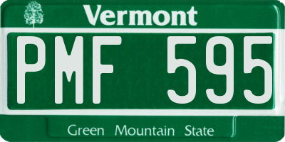 VT license plate PMF595
