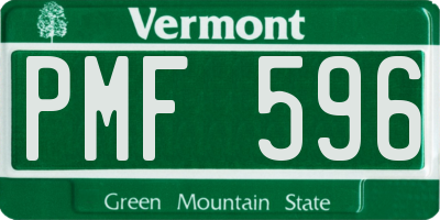 VT license plate PMF596