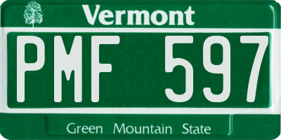 VT license plate PMF597