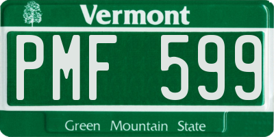 VT license plate PMF599