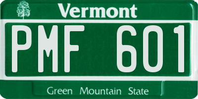 VT license plate PMF601