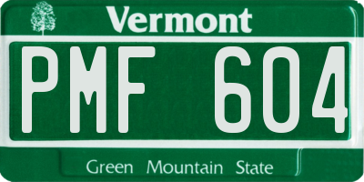 VT license plate PMF604