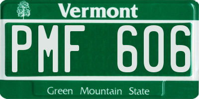 VT license plate PMF606