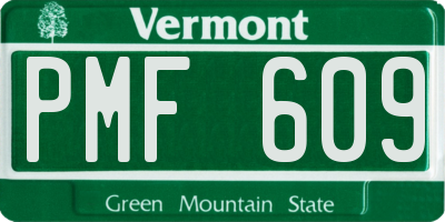 VT license plate PMF609