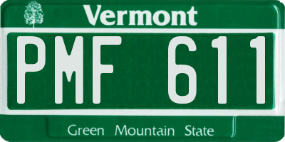 VT license plate PMF611