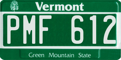VT license plate PMF612