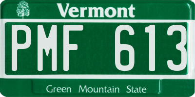 VT license plate PMF613