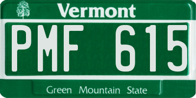 VT license plate PMF615